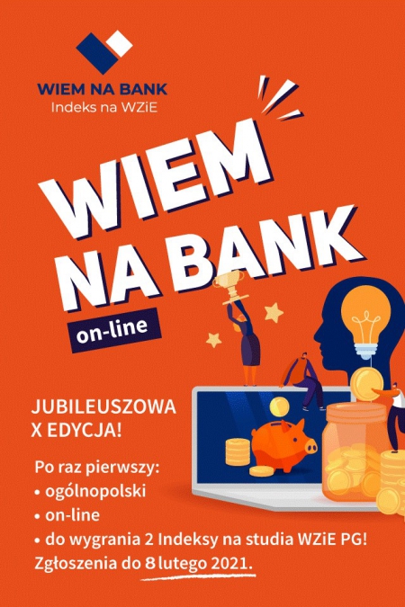 Konkurs 'Wiem na bank – Indeks na WZiE' jubileuszowa X edycja –sukces uczennicy  klasy 2cg, Barbary Seleman.
