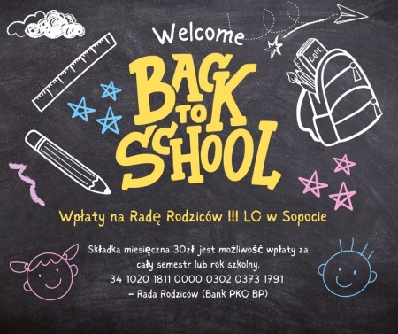 Wpłaty na Radę Rodziców w roku szkolnym 2025/26